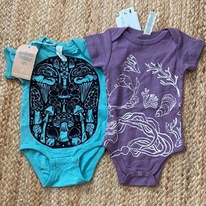 PNW small shop bodysuit Set - Teal and Purple